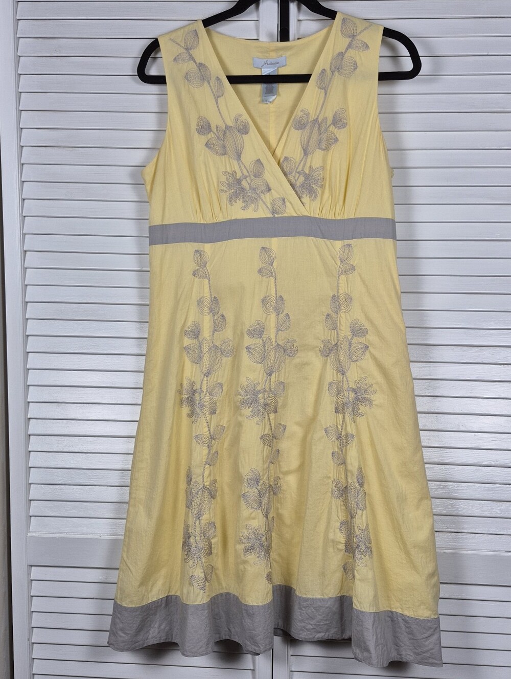JH Collectibles Yellow Floral Embroidered Midi Dress Size 6